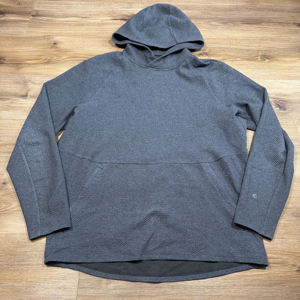 Lululemon Men's XL At Ease Hoodie Charcoal Grey Textured Double Knit LM3BF7S
